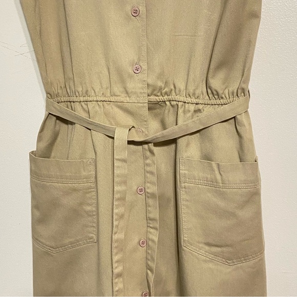 Vintage D.S. Ross Collectibles Khaki Sleeveless Button Front Dress size 7/8 - Picture 5 of 14